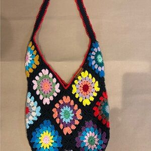 Colorful Crochet Patterned Women's Bag